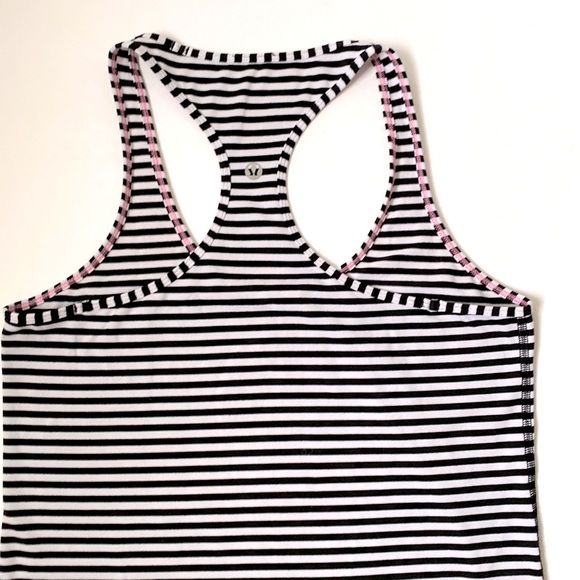 Lululeman Cool Racerback classic Stripe Black/White Top - Picture 8 of 11